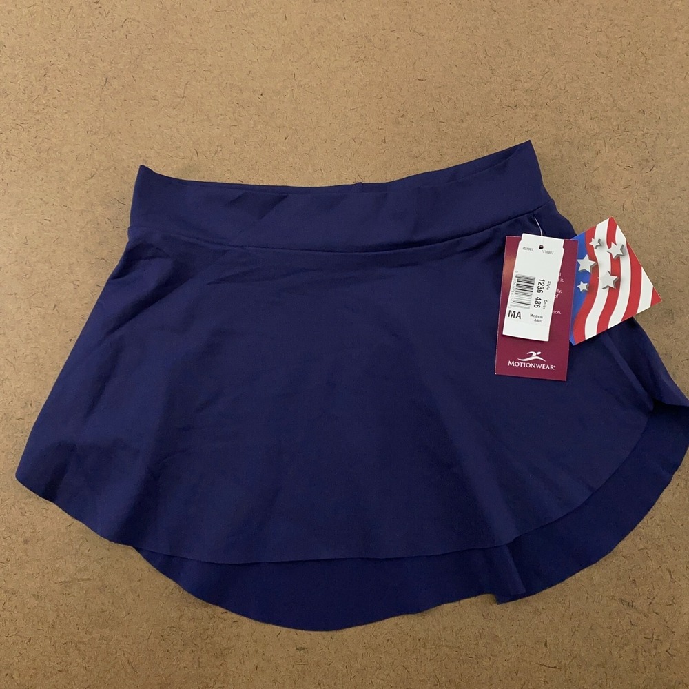 Motionwear‎ Adult Size Medium Navy Unfinished Hem Pull-On Dance Skirt 1236 NWT